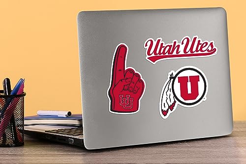 Image of University of Utah 9ct Vinyl Large Deluxe Stickers Variety Pack - Laptop, Water Bottle, Scrapbooking, Tablet, Skateboard, Indoor /Outdoor - Set of 9