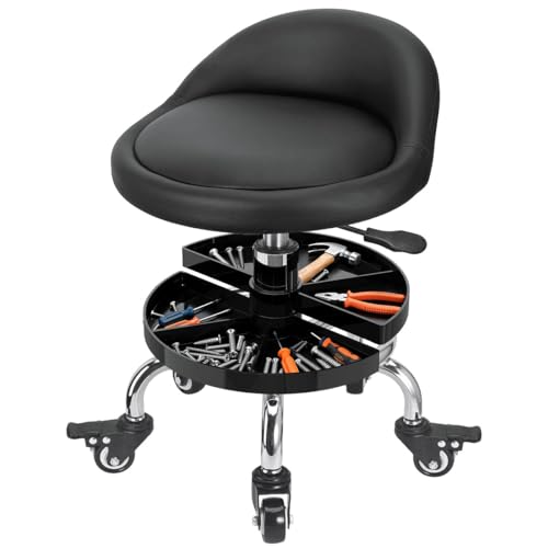 FLOLXNB Low Height Rolling Shop Stool