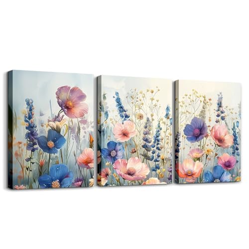 Fleurs sauvages aquarelles toiles murales pour sublimer votre jardin botanique de salon