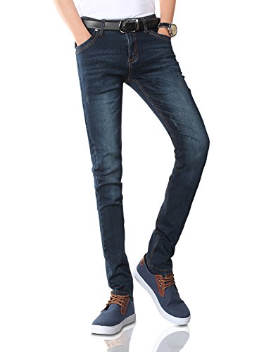 Demon&Hunter Men's Blue Stretch Skinny Fit Denim Jeans S8L58(33)