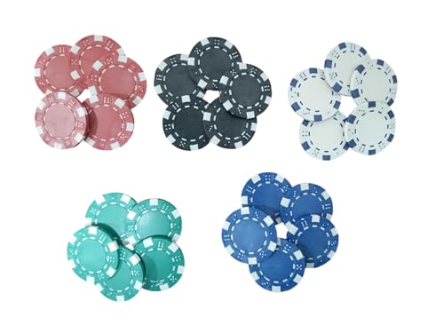 Image of Amazon Brand - Umi Adult Casino Style 140 Pieces Poker Chips Set Rummy Counter Token Coins Table Top Games for Poker Nights Party Gift 5 Colors