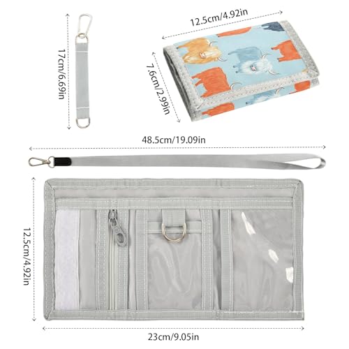 ALAZA Kids Wallets for Boys Girls Toddler Trifold Wallet Children Small Colorful Bison Cattle with Zipper Coin Pocket3