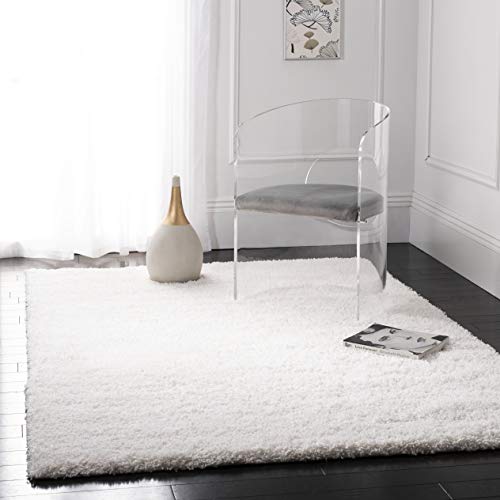 Safavieh California Premium Shag Collection 5'3" X 7'6" White Sg151 Non-Shedding Living Room Bedroom Dining Room Entryway Plush 2-Inch Thick Area Rug #TOP1