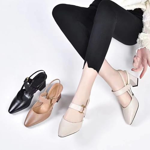 Vera Zala Orthopedic Heels, Vera Zala Orthopedic Shoes, 2025 New Women Comfortable & Supportive Thick Soled Chunky Heeled Pointed Toe High Heels Dress Sandals2