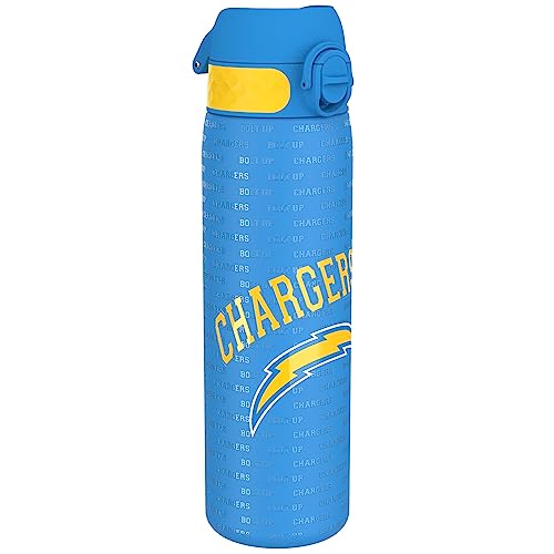 Ion8 NFL Los Angeles Chargers Lightweight Steel Water Bottle, 600 ml/20 oz, Non-Insulated, Leak Proof, Easy to Open