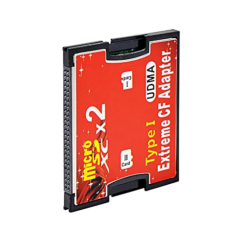BOWONG DUAL PORT READER ADAPTER For MICRO SD/SDXC TF TO COMPACT FLASH CF TYPE 1 MEMORY CARD, Red - Image 4