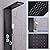 ELLO&ALLO LED Thermostatic Shower Panel Tower System, Rainfall Waterfall Shower Head Rain Massage System with Body Jets