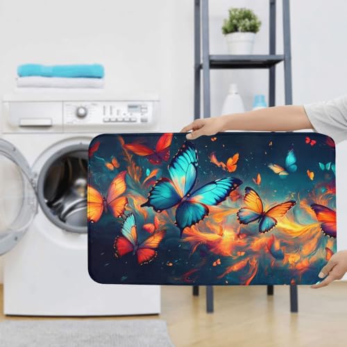 Alfombrilla de baño de microfibra antideslizante set de 3 alfombras estampadas lavables 8