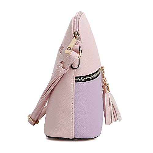Image of SG SUGU Lunar Lightweight Medium Dome Crossbody Bag Shoulder Bag with Tassel | Zipper Pocket | Adjustable Strap