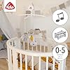 Fehn 064070 Móvil musical Australia, caja de música móvil con simpáticos animalitos de color gris suave, Melodía "canción de cuna de Brahms", Para bebés de 0 a 5 meses, Altura: 65 cm, diámetro 40 cm #3