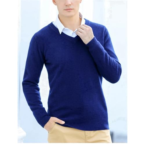 Men's Cashmere Sweater Warm Pullovers V-Neck Knit Winter Tops Male Knitwear Jumpers2