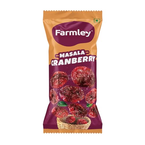 Image of Farmley Cranberry I Dried Fruit, Berries, High Nutrient And Antioxidant No Added Preservatives (Cranberry-18 g (Pack of 1), Masala Cranbery)