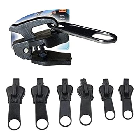 6 Pcs Fix Zip Puller Zip Repair Kit Instant Zipper Clip & Zip Quick Fix Zip Puller, Fix Zip Slider Repair Instant Zipper, for Coats Jacket, Luggage, Backpacks (Black) Cover