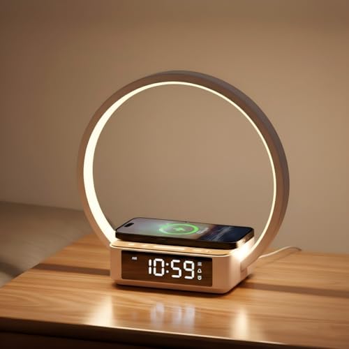 WILIT Bedside Lamp with Alarm Clock
