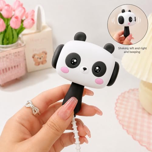 Image of HOUSELY Cute Cartoon Bunny Squeaky Squeeze Toy - Soft Silicone Kawaii Hammer with Sound | Stress Relief Fidget Toy with Beaded Strap, Portable Bag Charm for Kids & Adults, Return Gift - Black
