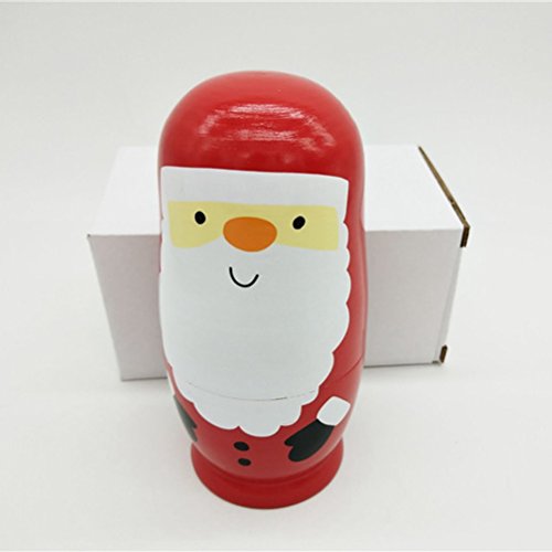Healifty Russische Nesting Dolls Weihnachtsmann Schneemann Tiere Matryoshka Holz Russische Puppen Klassische Babuschka Handmade Geschenk 6 Stück