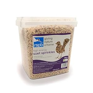 RSPB High Energy Sprinkles Wild Bird Food, 3 kg Tub, Contains Premium UK Suet, mixed with Raisins, Nyjer Seed…