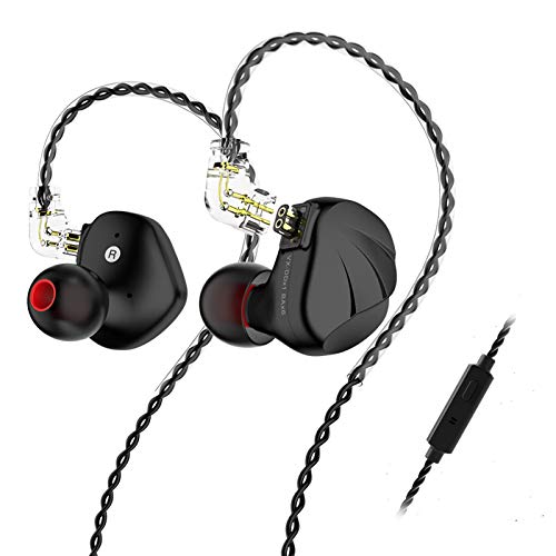 TRN VX in Ear Earphone, 1DD+6BA Hybrid Driver 10mm Dual-Magnet DD HiFi in-Ear Earphones,Hybrid Driver HiFi in Ear Monitor with Magnesium Alloy Housing 0.75mm 2 Pin Cable (with Mic, VX Black)