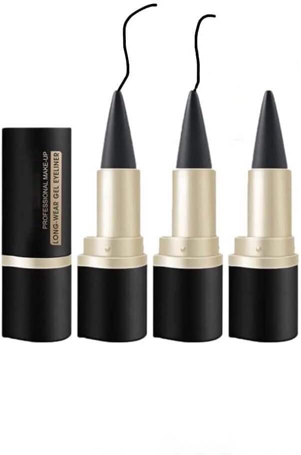 3 Pcs Matte Quick-dry Eyeliner Pencil Black, Waterproof Single-head Solid Eyeliner Paste, All-day Long Lasting Waterproof Smudge-proof Makeup Eyeliner Not Easy to Smudge Black Makeup Pen