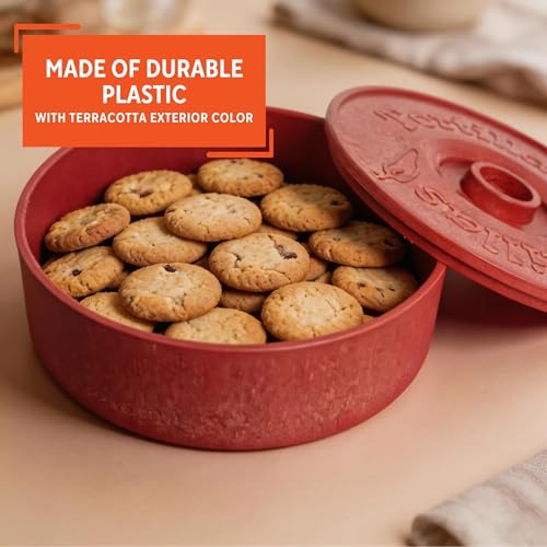 IMUSA 8in Tortilla Warmer, Terracotta Plastic Tortilla Holder for Microwave, Keeps Tortillas, Arepas and Flatbreads Warm, Kitchen Food Warmer Container by Imusa - Image 3