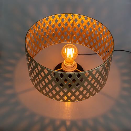 Osasy OS24-1PG01-15ZT(USA) Drum Lamp Shades Gold Metal Shade,Hollow-Out Design Hand-Crafted thumb #2