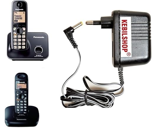KEBILSHOP 5.5V 500mA Adapter Compatible with PANASONIC Cordless Phone Chargers | Replacement Power Supply for Landline Handsets (5.5 Volt - 500mAh)