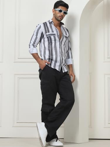 Image of Indian Needle Men's Striped Regular Fit Shirts