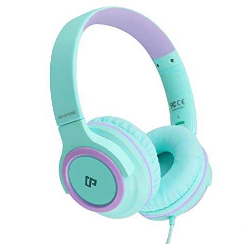 Infurture Kids Headphones?3.5MM Jack Wired Headphones for Kids Teens On-Ear Headphones for School, Travel, Compatible with Cellphones, Tablets, PC