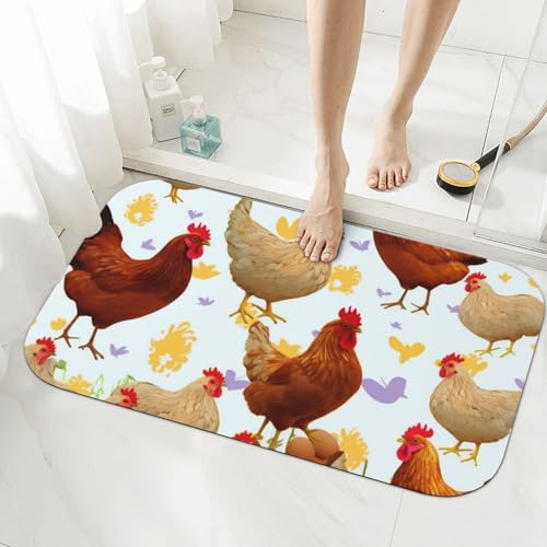 Tapis de bain imprimé antidérapant absorbant diatomées 80x50
