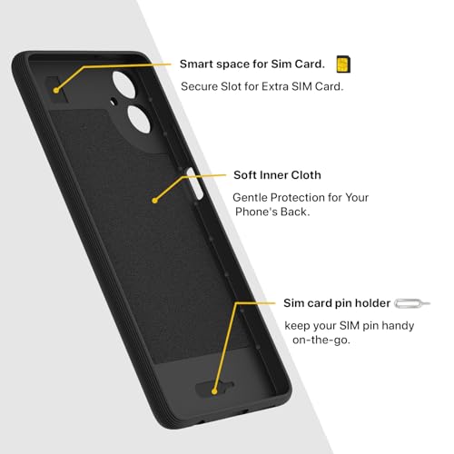 Image of Pikkme Back Cover for Samsung Galaxy A06 Camera Protection 3D Hexa Cube Design Silicone Protective Bumper Case (Black)