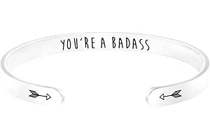 Stainless Steel You Are a Badass Cuff Bangle Bracelet