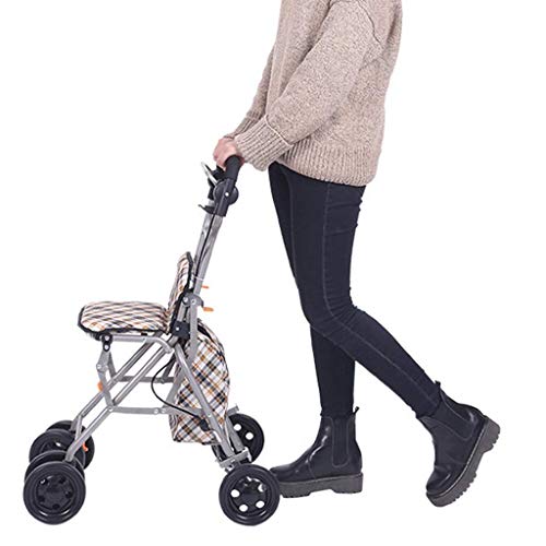 TNIU Walker, vierrädriger Rollator, Einkaufstrolley Walker aus Aluminium, Faltbarer, Leichter Gehhilfesitz mit… – Bild 8