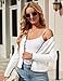 SECRETEYARD Womens Cropped Cardigan Knit Shrugs for Dresses Tops V Neck Button Down Cardigans Sweaters