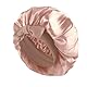 Abeillo Schlafmütze Satin Bonnet Nacht Schlaf Mütze, Nachtmütze Haarhaube, Verstellbare Seidenhaube zum Schlafen mit Elastischem Band, Satin Seiden für Damen und Mädchen Alle Haartypen (Champagner)