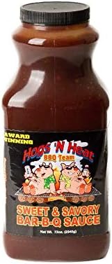 Hogs N Heat Sweet and Savory BBQ Barbecue Sauce - 72 oz HALF Gallon