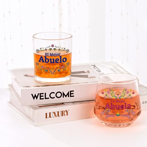 50% OFF Juego de copas para abuelos en español - Regalo perfecto