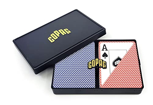 Copag Export Design 100% Plastic Playing Cards, Poker Size (Standard) Jumbo Index Red/Blue Double Deck Set