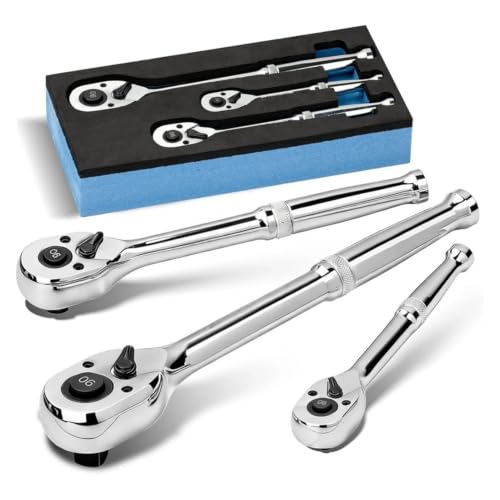 Llave de trinquete reversible con 90 dientes de giro fluido 2