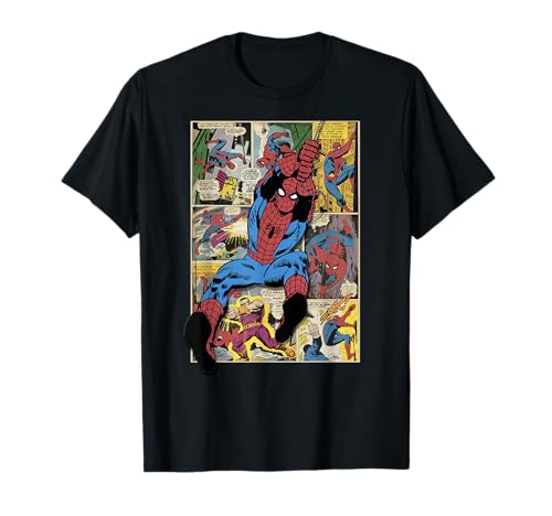 Marvel Spider-Man Comic Book Page Print T-Shirt