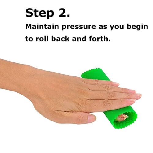 Image of Silicone Garlic Peeler Roller, Green, Kitchen Tool, Easy Peel Gadget