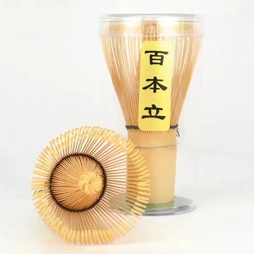 冴葉亭 茶せん 百本立 茶筅 竹製 茶筌 茶道具 抹茶 粉末 泡立て器 抹茶ブレンダー 茶道ツール 茶道用 100本立 - 初心者向け、クリーン簡単