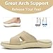 KuaiLu Womens Fashion Orthotic Slides Ladies Lightweight Athletic Yoga Mat Walking Sandals Slip On Thick Cushion Recovery Slippers Sandles Comfortable Plantar Fasciitis Arch Support Beige Size 10