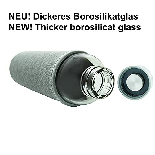 T&N Borraccia in vetro da 750 ml, con custodia in