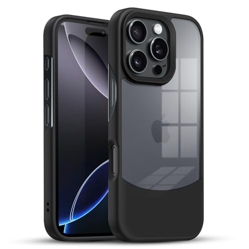 Image of KARWAN️Ultra-Hybrid Shockproof Back Cover Case for iPhone 16 Pro Max | Camera Protection Bump |Shockproof Back Cover Case for iPhone 16 Pro Max (PC & TPU, Smoked Matte Sides) Black