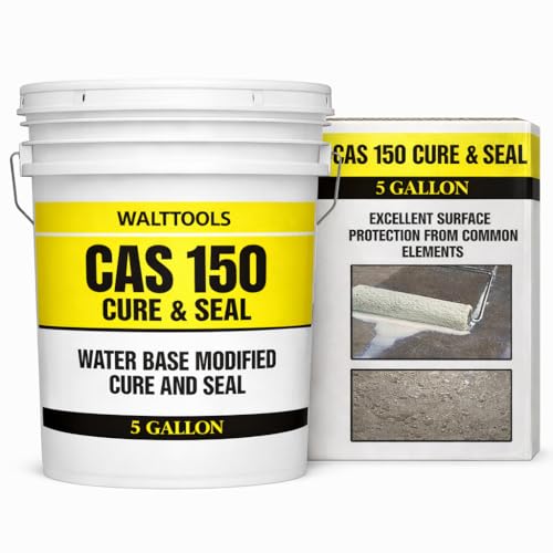 Walttools CAS 150 Concrete Sealer | High Grade, Water-Based Concrete Curing Membrane, Sealer, & Dust Proofer (5 Gallon)