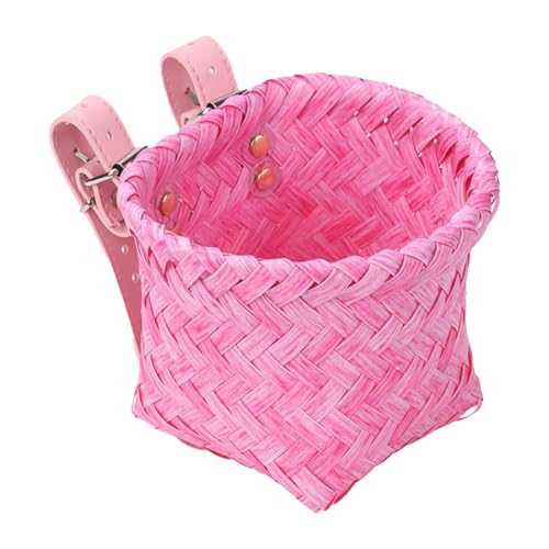 kowaku Kids Bike Basket Bicycle Storage Practical Compact Handmade for Boys Girls Gift Bike Accessories Bicycle Basket, Pink