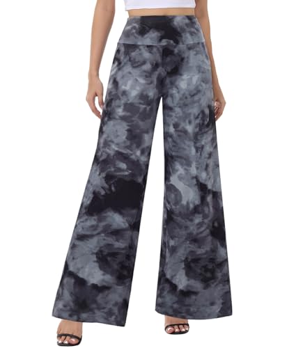 Image of ZOOSIXX Wide Leg Palazzo Pants for Women - High Waist Casual Beach Lounge Pants Loose Flowy Pants Stretchy Trousers