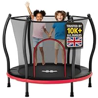 Happin 55\u201D Toddler Trampoline, Indoor & Outdoor, Ages 1-6, 5FT Kids, Ultra Safe Rebounder Mini Trampoline for Kids with Safety Enclosure Net, for Toddler Boys & Girls