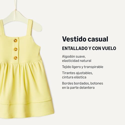 Vestido informal de algodón con vuelo para bebé con silueta entallada y tejido transpirable 3