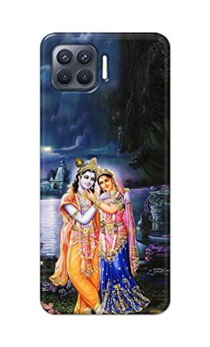 Image of Printed Hard Back Cover Case for Oppo F17 Pro | Oppo A93 4G | Oppo Reno4 F | Oppo Reno 4 F Back Cover (Radha Krishna) -1803